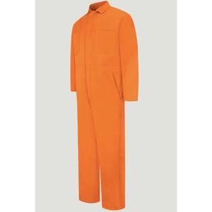 Red Cap Snap-front Orange Coverall. Size 46 Long